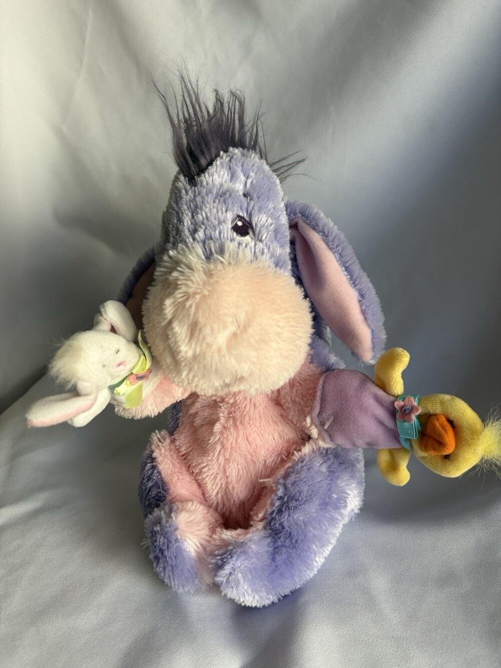 Authentic Disney Store Eeyore With Easter Bunny & Duck Finger Puppets